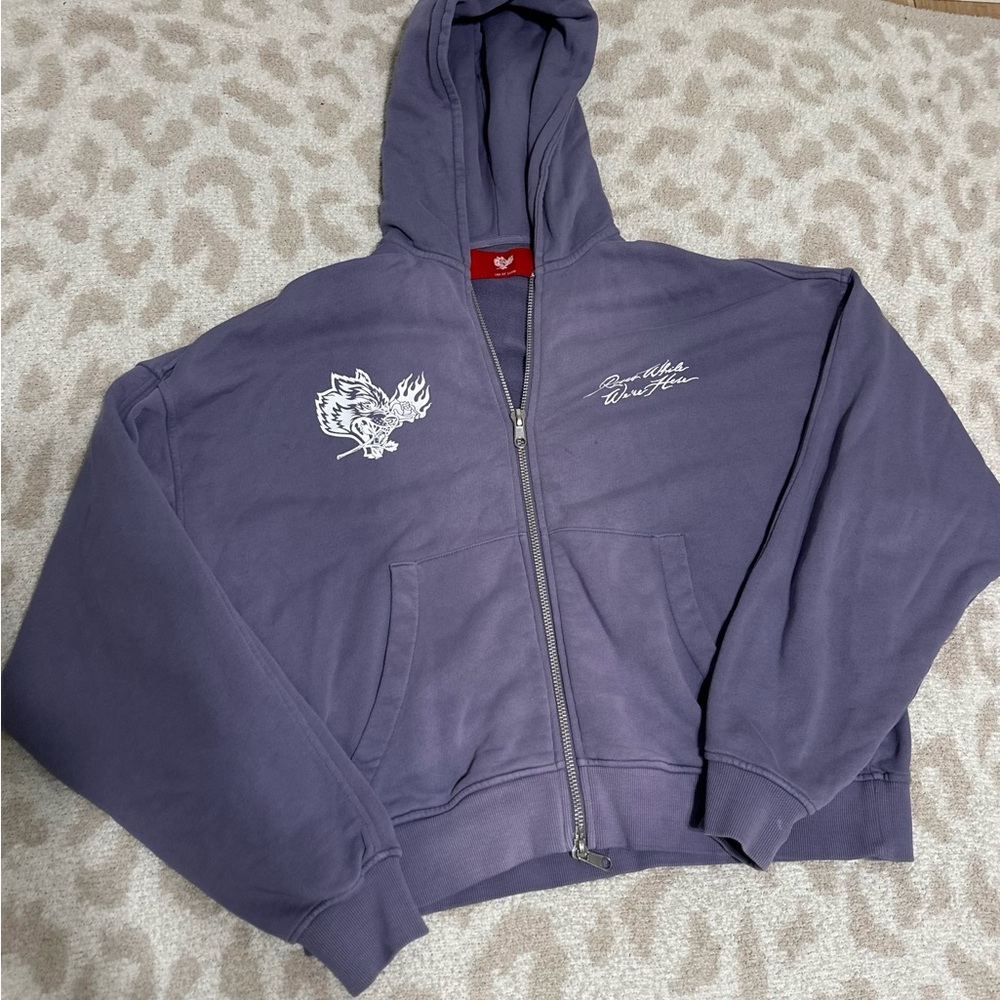 Darc sport X civil regime collab purple zip up hoodie